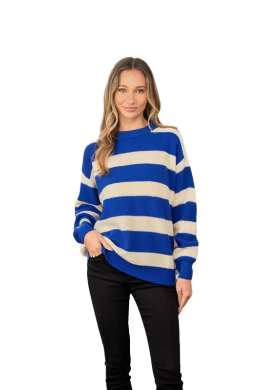 Sweaters Trendsi Suéter de rayas para mujer, de punto informal - Colores vibrantes, tejido suave
