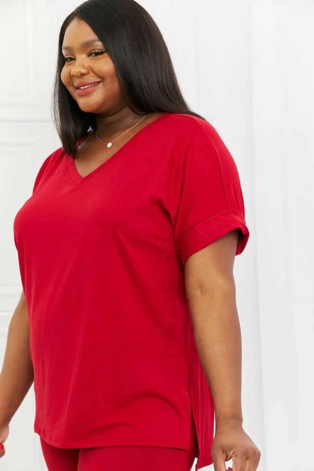 Trendsi Ribbed Knit Lounge Set Burgundy Women's Cozy Wear