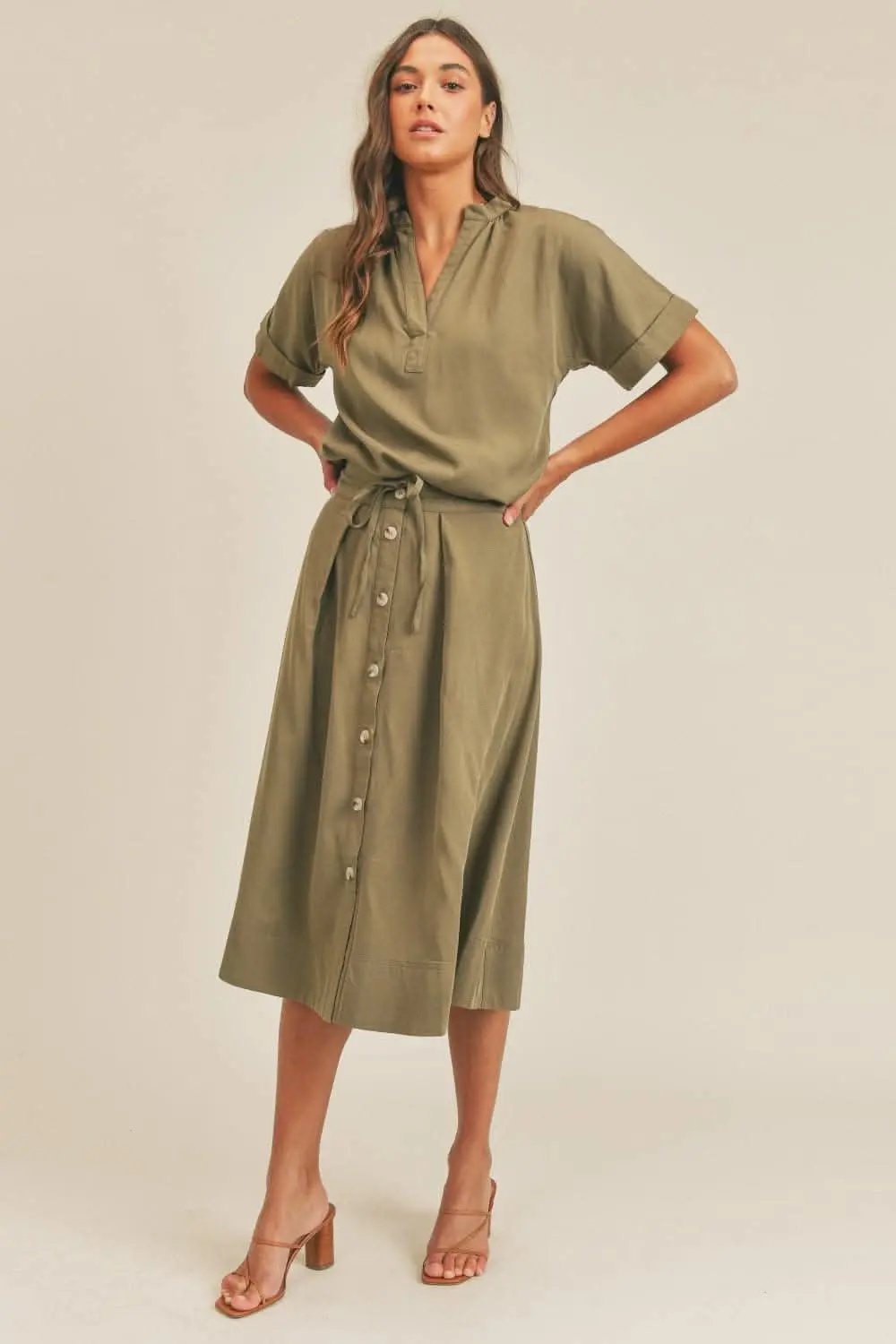 Trendsi Chic Midi Skirt Set Women's Day-to-Night Outfit Two-Piece Elegant Style