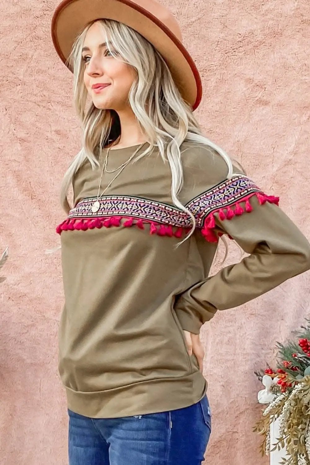 Women's Blouse - Lightweight Tassel - Boho Ethnic Style