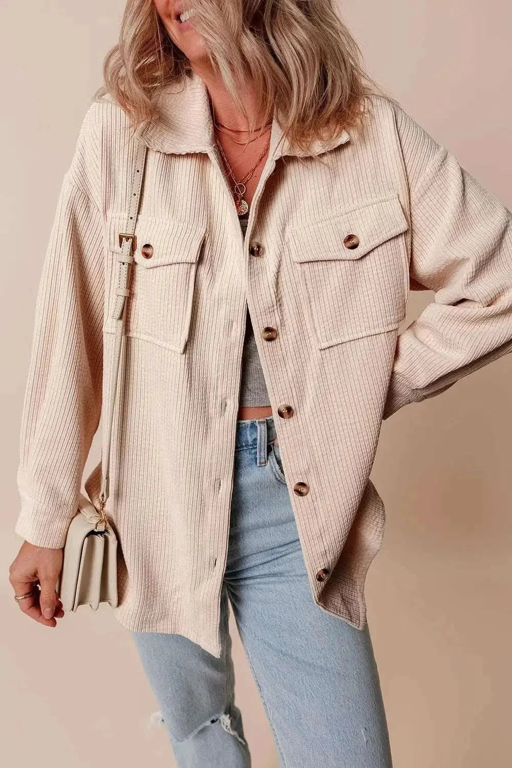 Shirts Trendsi Cozy button-up shacket with pockets