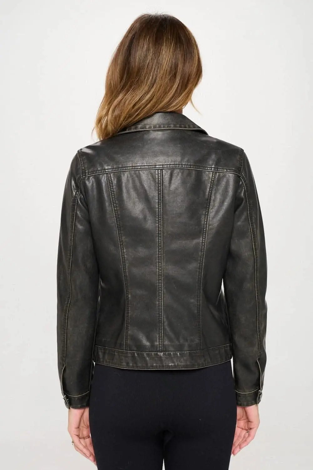Outerwear Trendsi Chic vegan leather cargo shacket