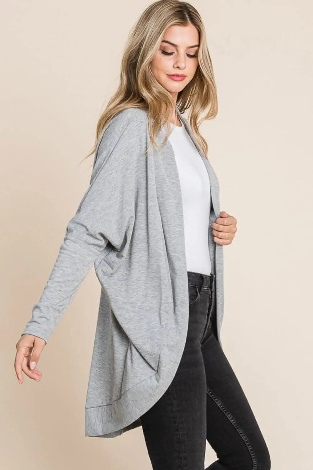 Trendsi Cocoon Cardigan Open Front Knit — Cozy Loungewear