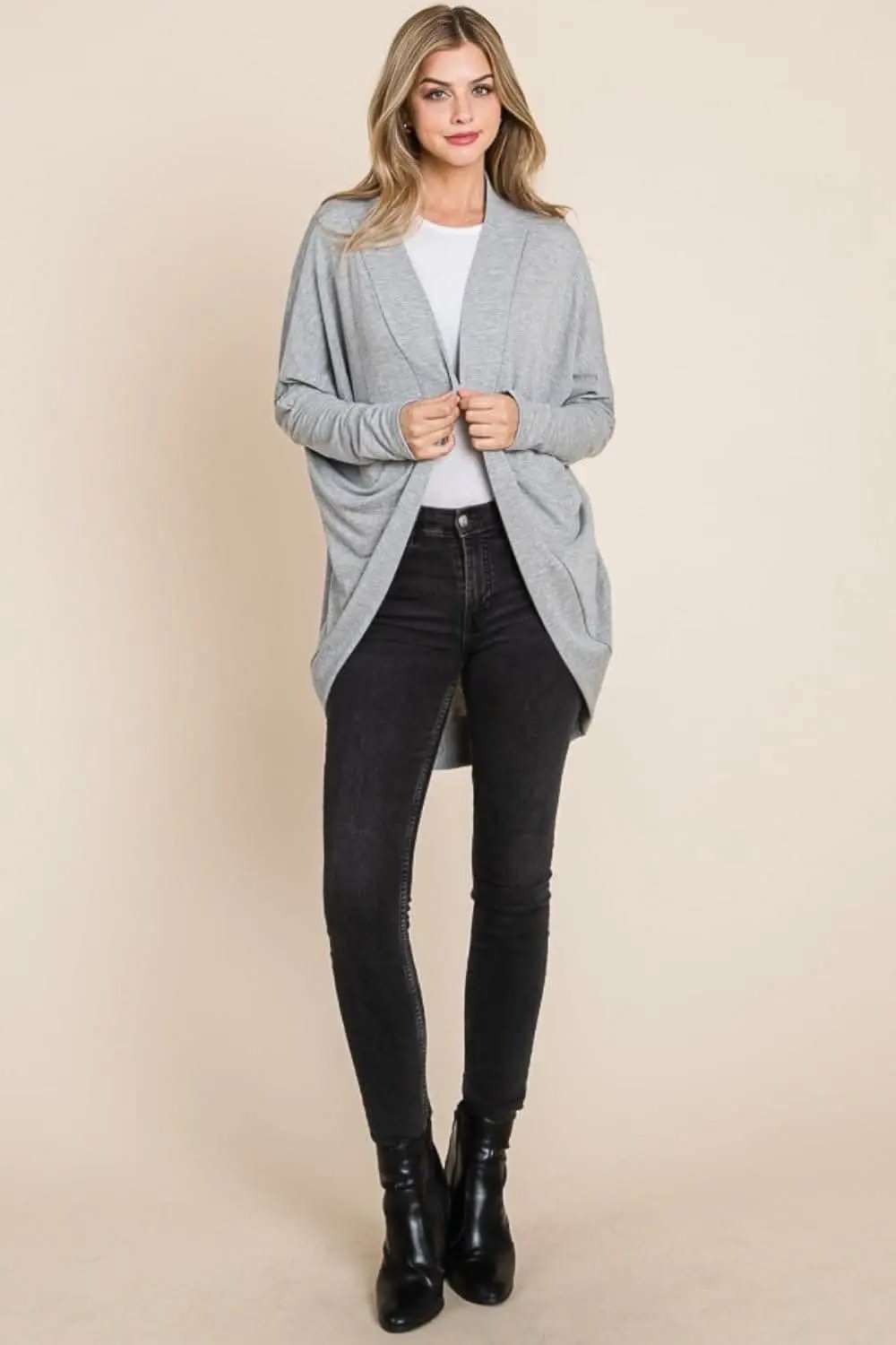 Trendsi Cocoon Cardigan Open Front Knit — Cozy Loungewear