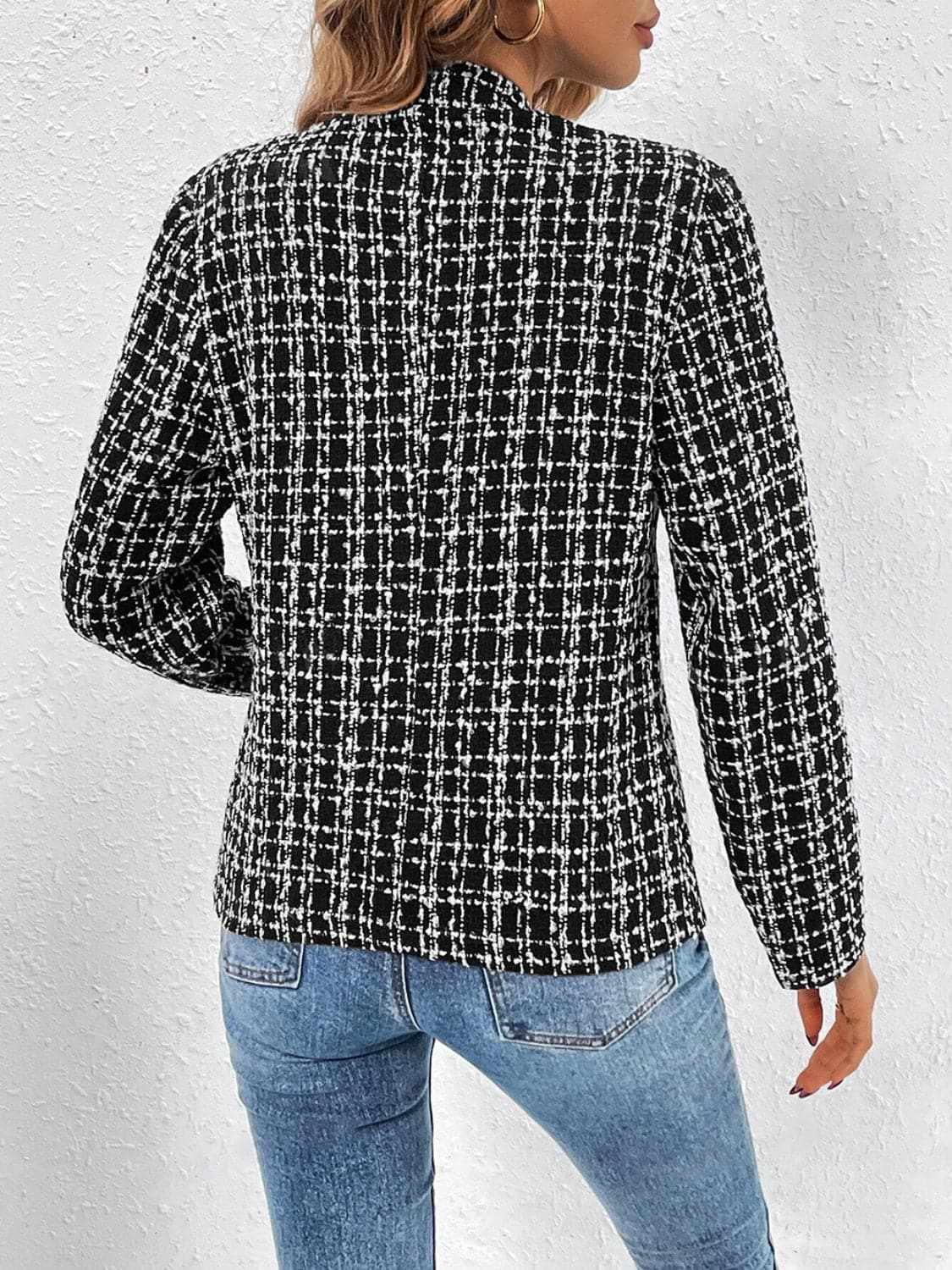 Jackets Trendsi Chic plaid long sleeve jacket
