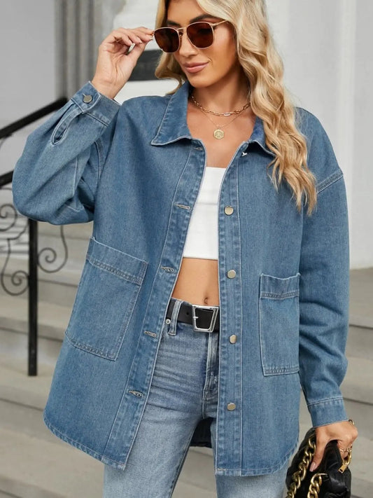 Jackets Trendsi Chaqueta vaquera con capucha extraíble Chic