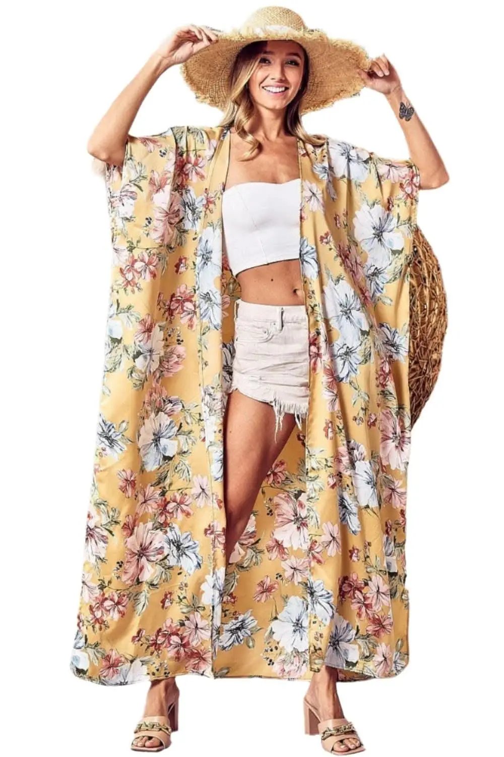 Sweaters Trendsi Floral Cardigan Women's Everyday Duster Lightweight Outerwear