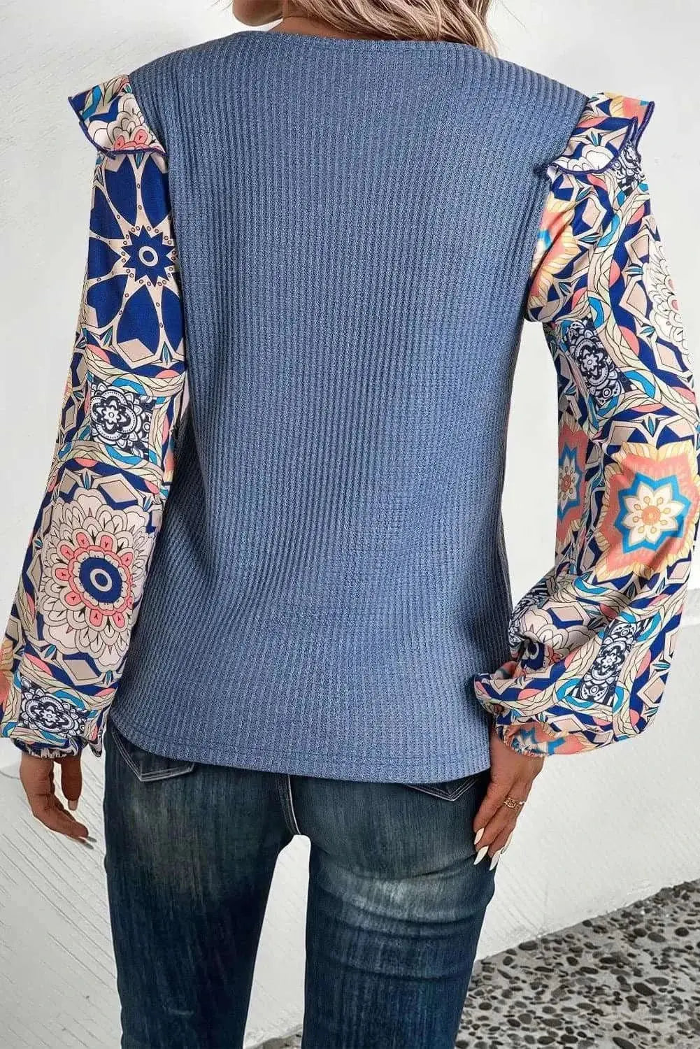 Trendsi Sheer Ruffled Blouse — Long Sleeve Party Top