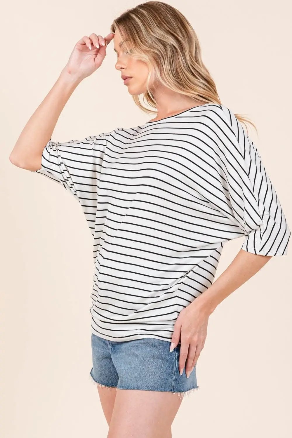 Women's Tops Top - Striped Boat Neck - Elegant Style