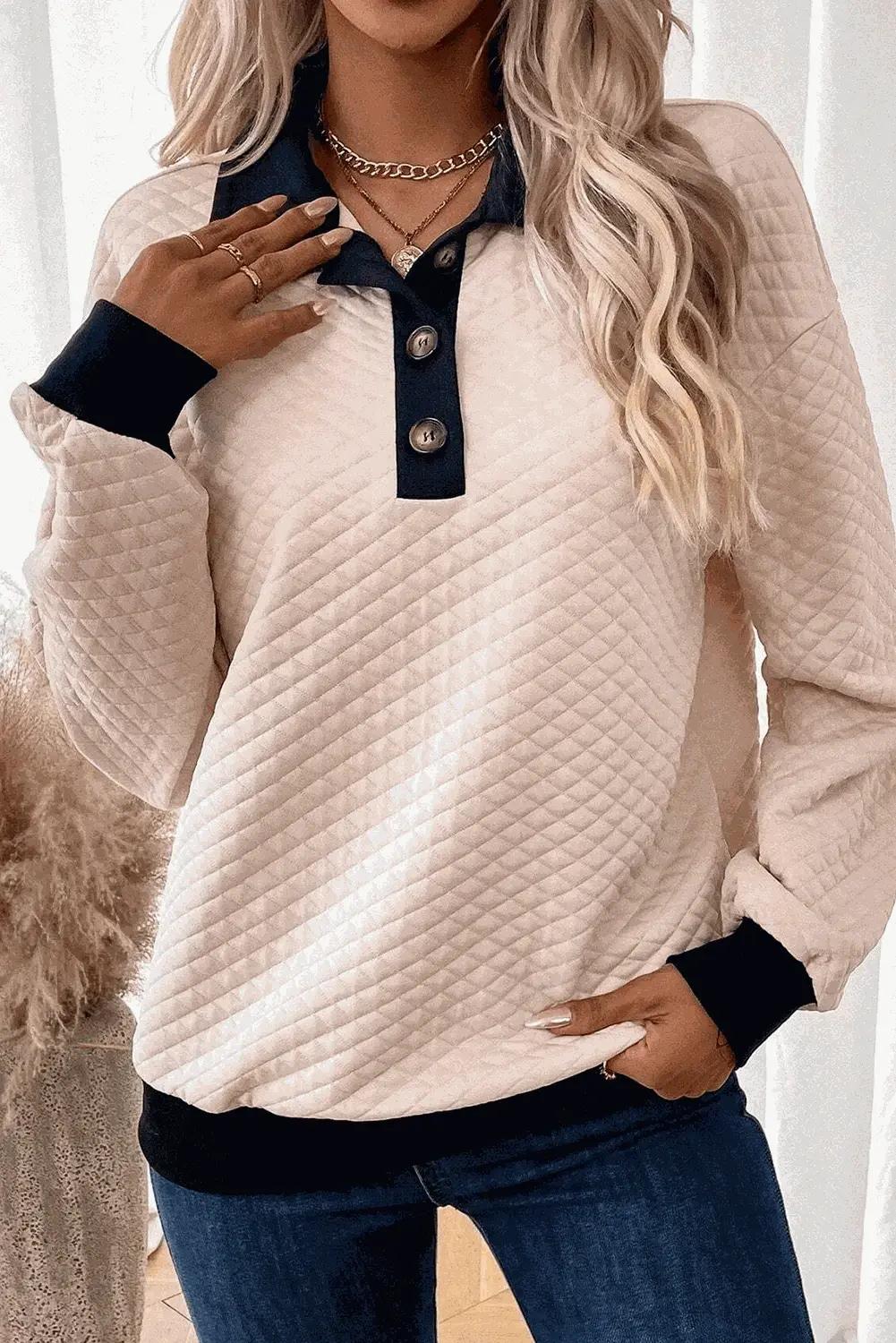 Shirts Trendsi Chic long sleeve collared blouse