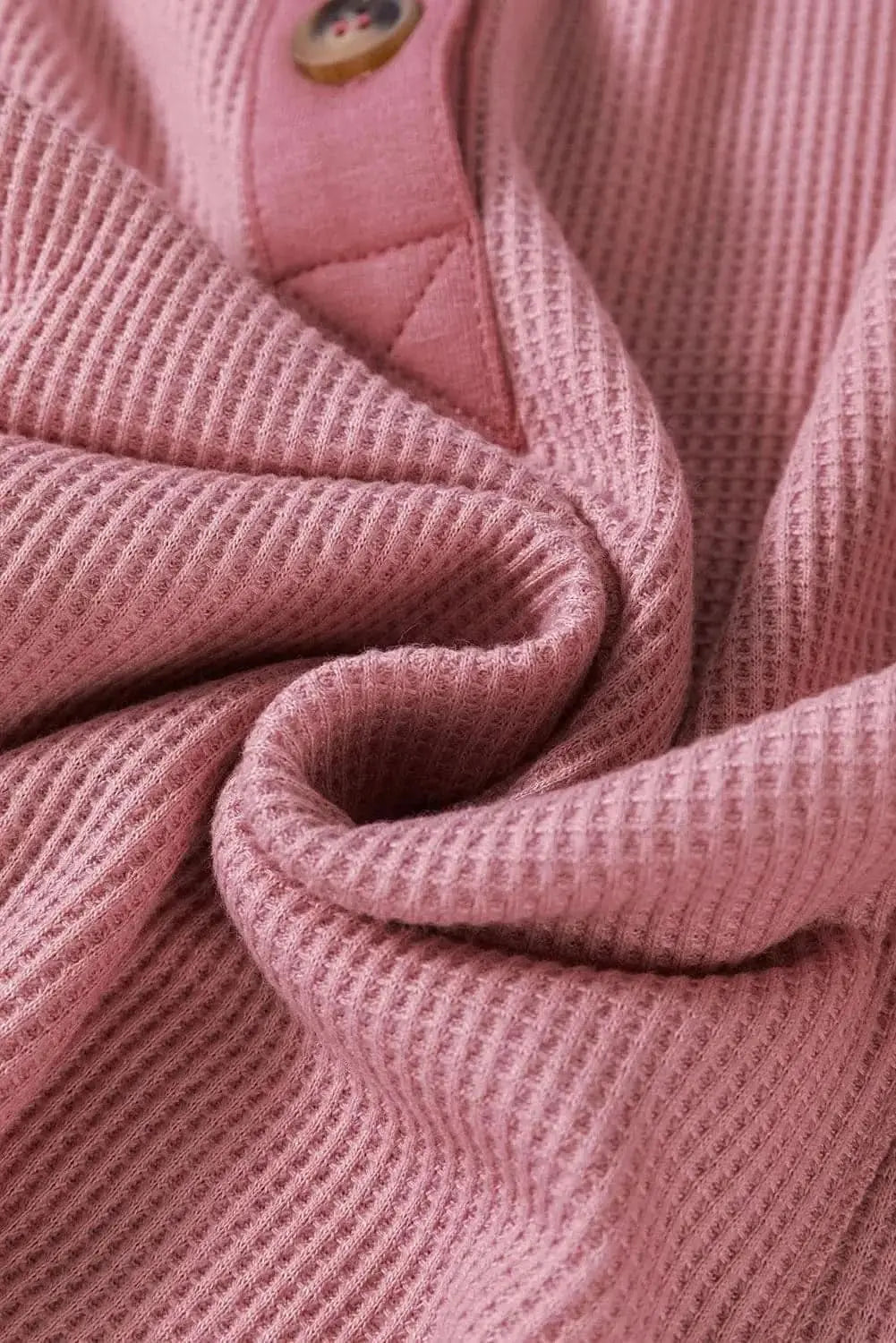 Trendsi Sheer Long Sleeve Blouse in Dusty Pink — Chic Buttoned Top