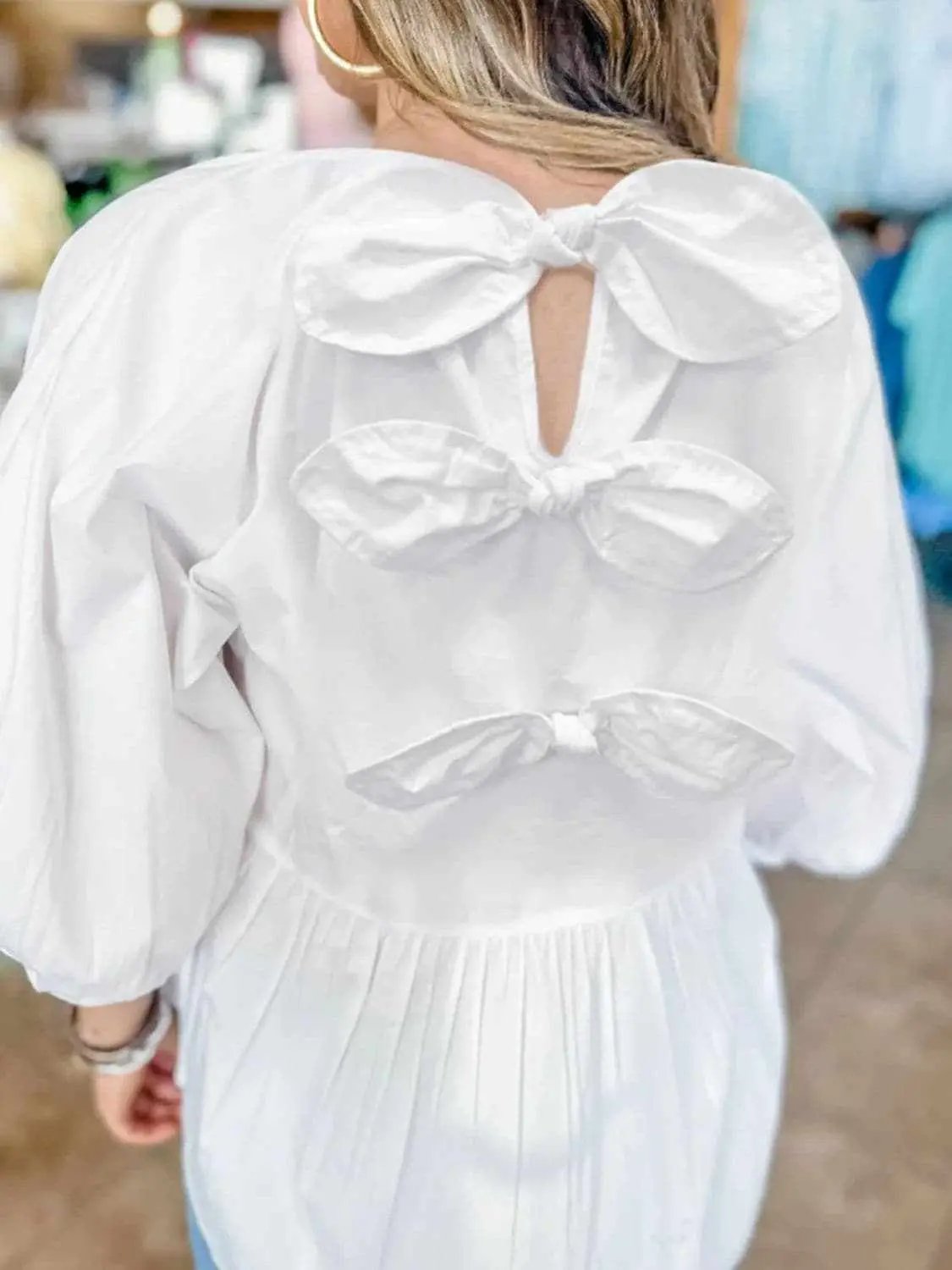 Trendsi Cotton Blouse With Bow Detail — Elegant Women's Top