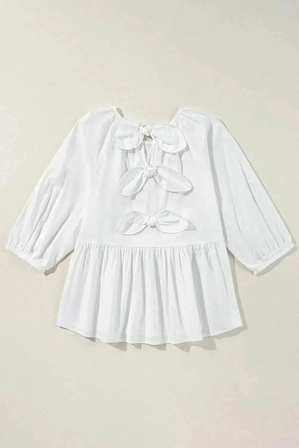 Trendsi Cotton Blouse With Bow Detail — Elegant Women's Top