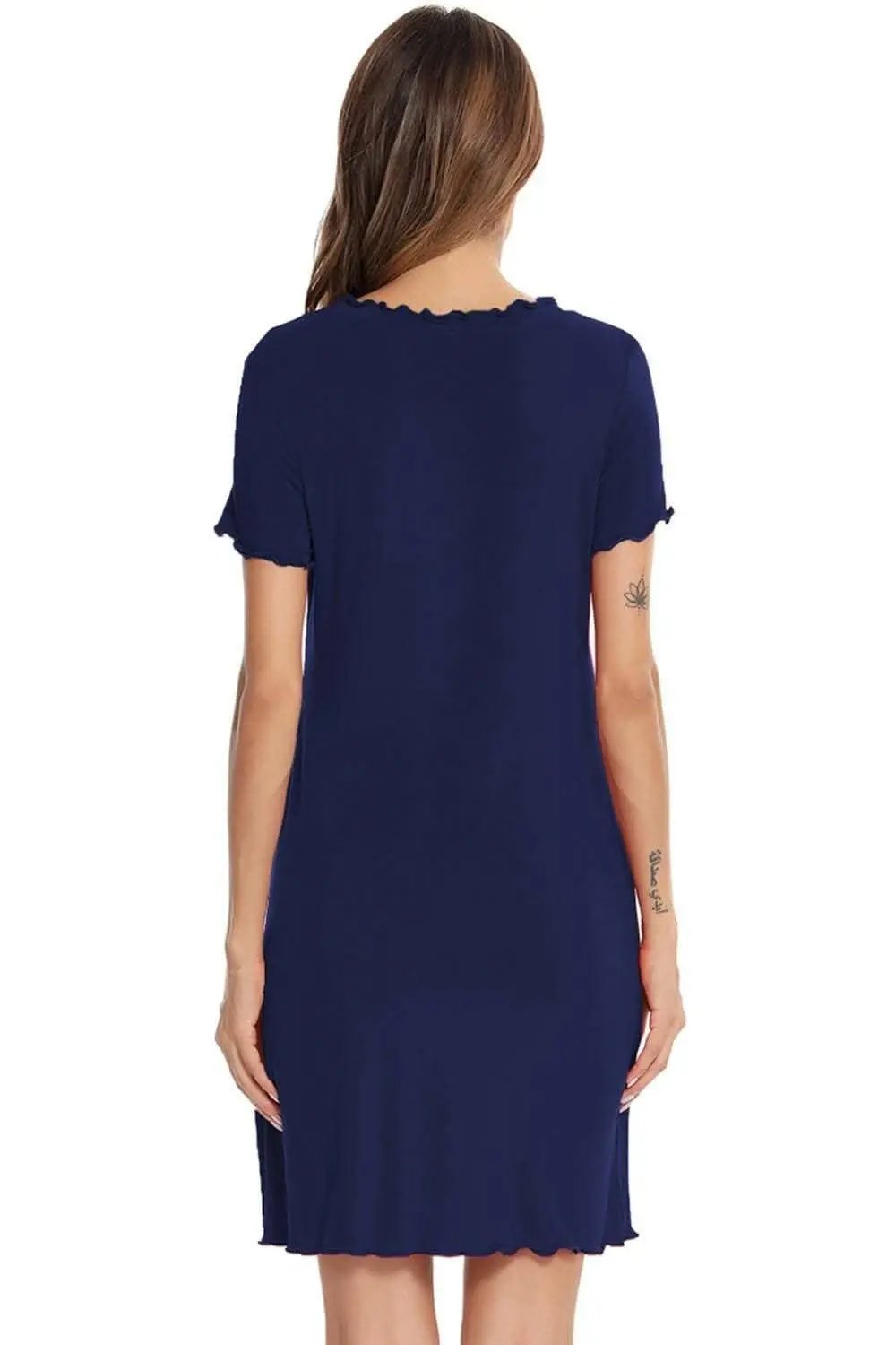 Trendsi Vestido Lounge de Manga Corta Ajuste Holgado — Comodidad Elegante