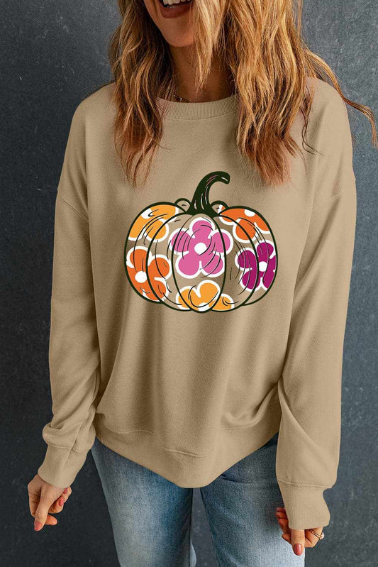 Trendsi Autumn Graphic Sweatshirt | Cozy Polyester Cotton Blend