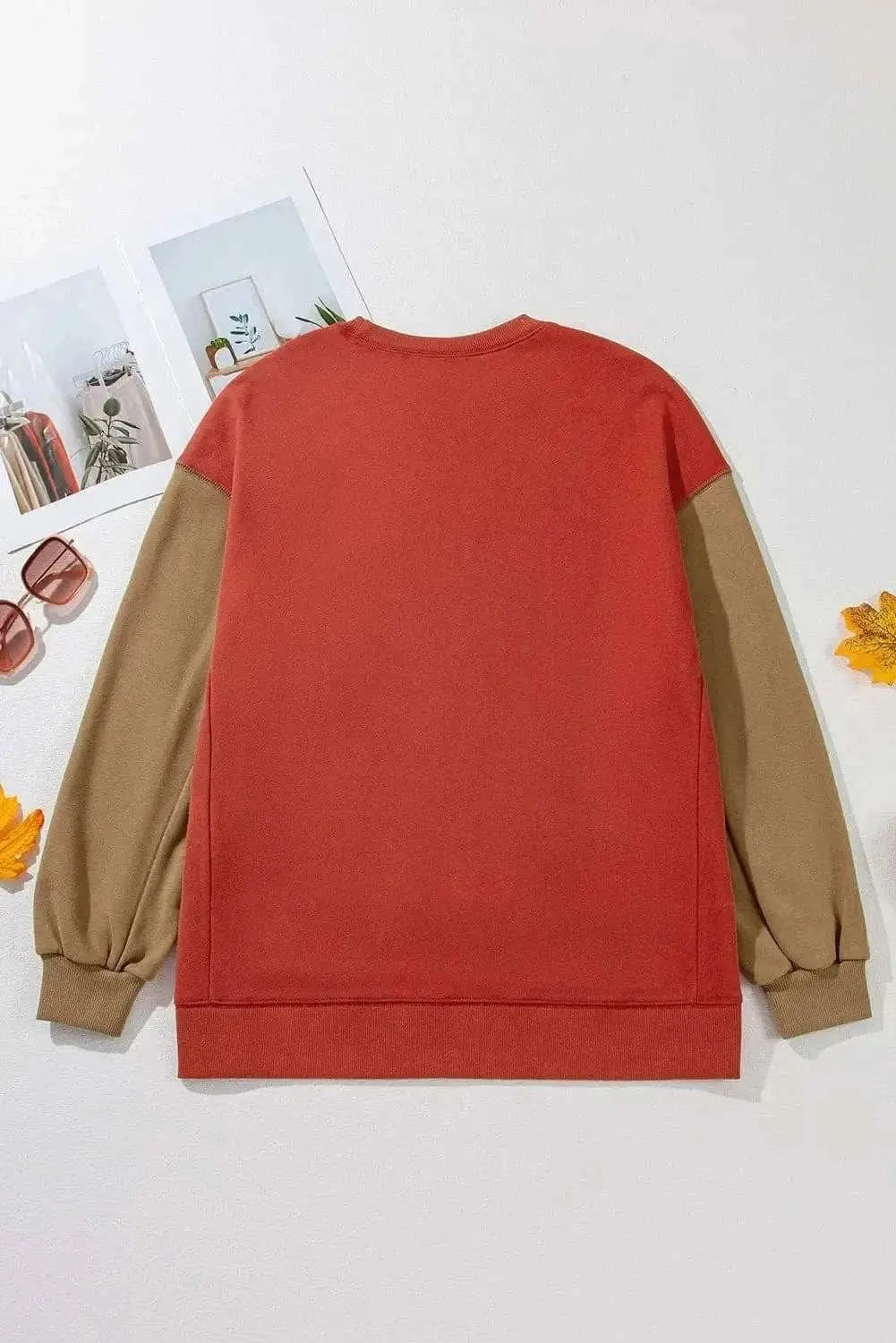 Sweatshirts & Hoodies Trendsi Color-blocked long sleeve sweatshirt