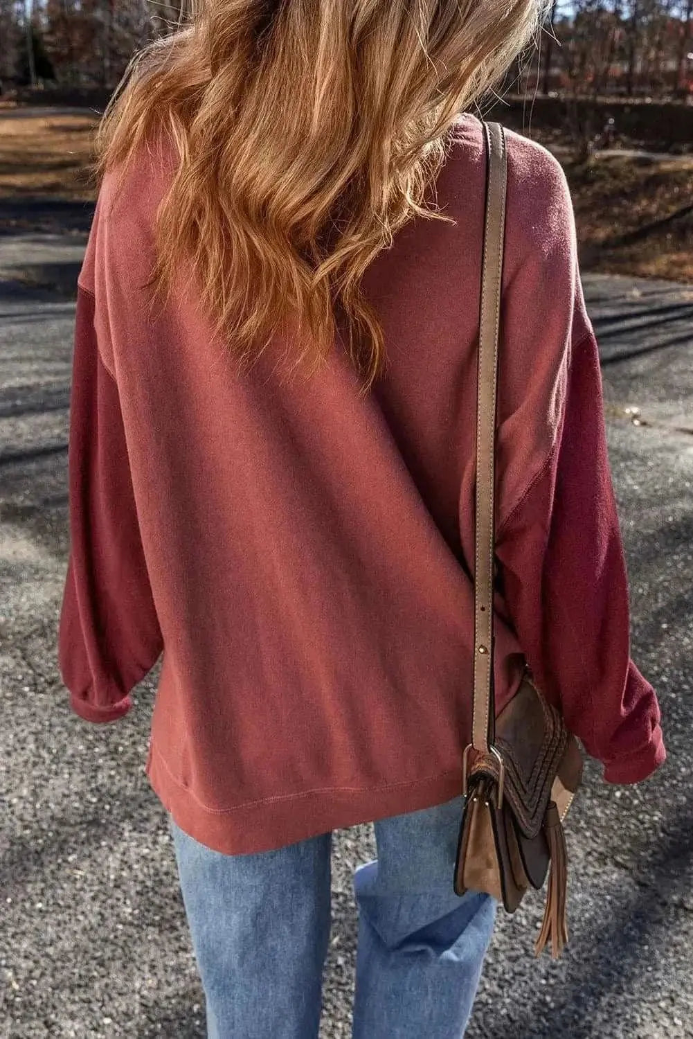 Sweatshirts & Hoodies Trendsi Color-blocked long sleeve sweatshirt