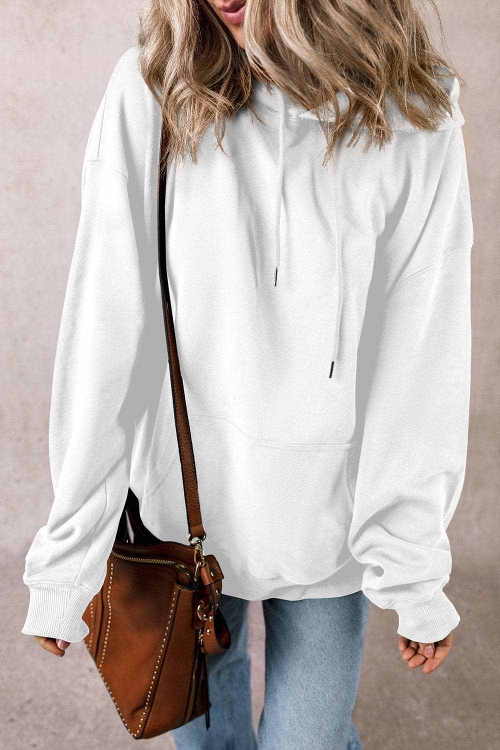 Jackets Trendsi Sheer pocket hoodie with drawstring