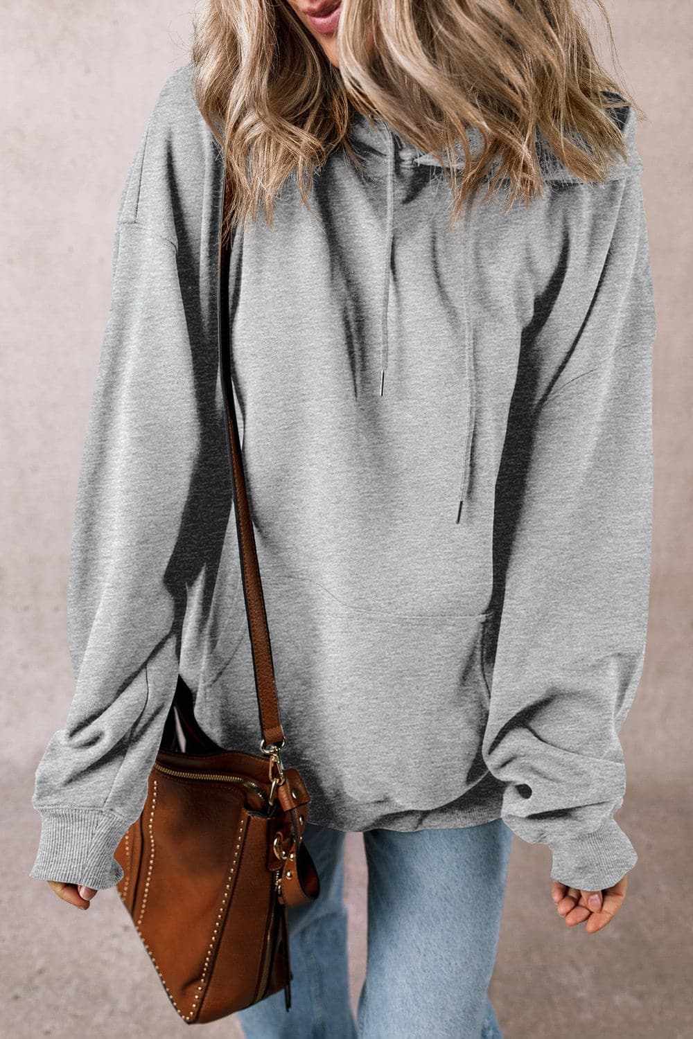 Jackets Trendsi Sheer pocket hoodie with drawstring