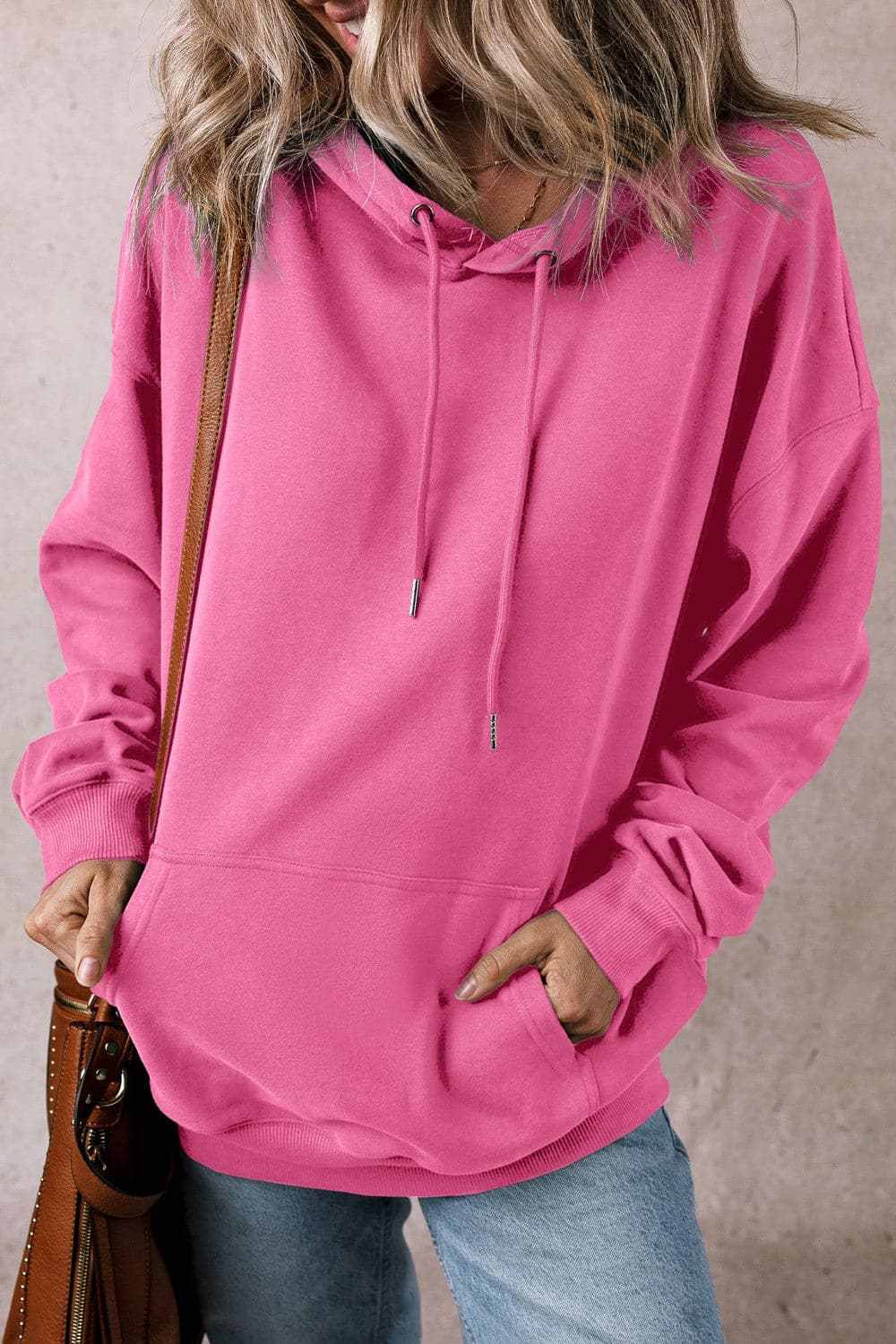 Jackets Trendsi Sheer pocket hoodie with drawstring