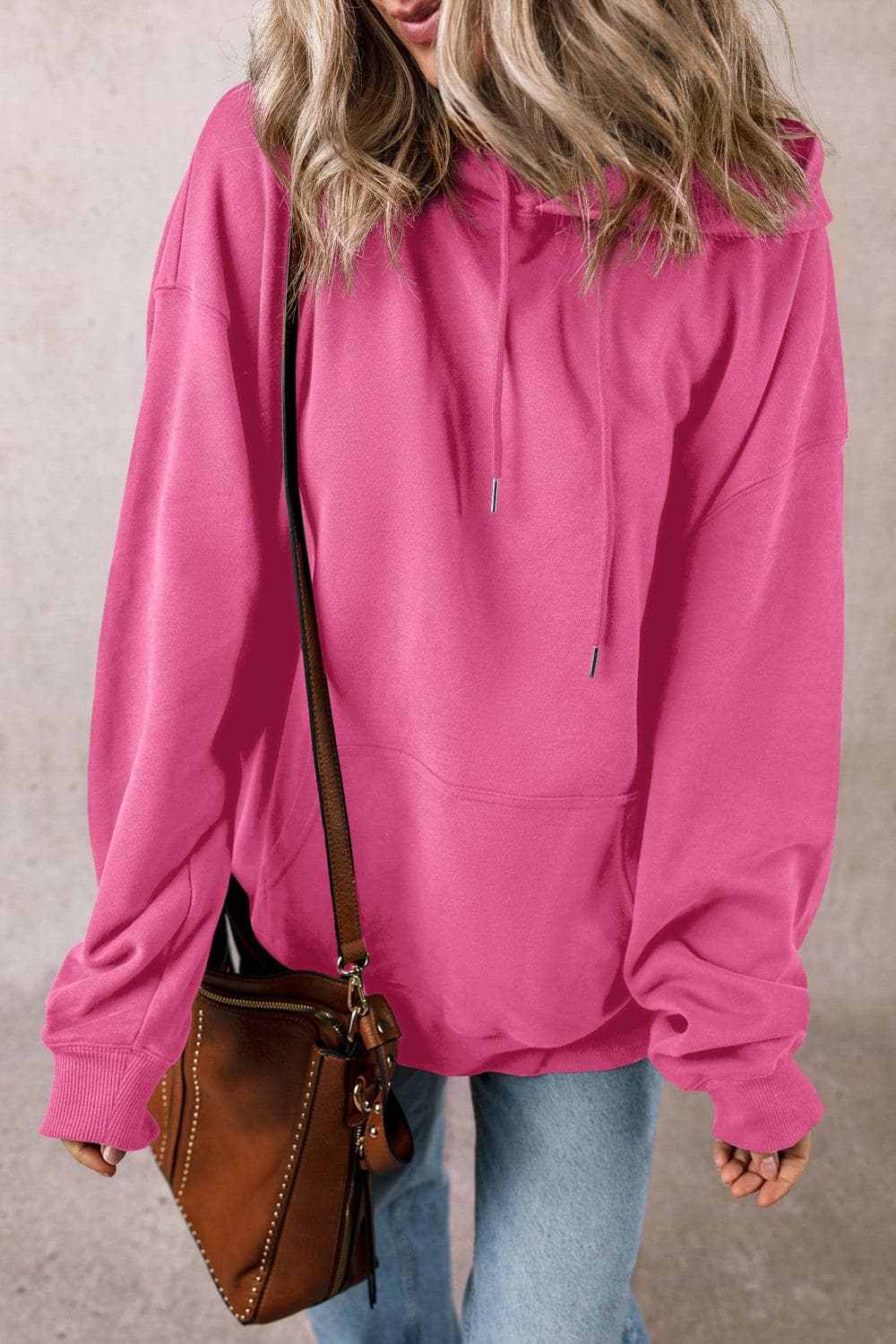 Jackets Trendsi Sheer pocket hoodie with drawstring