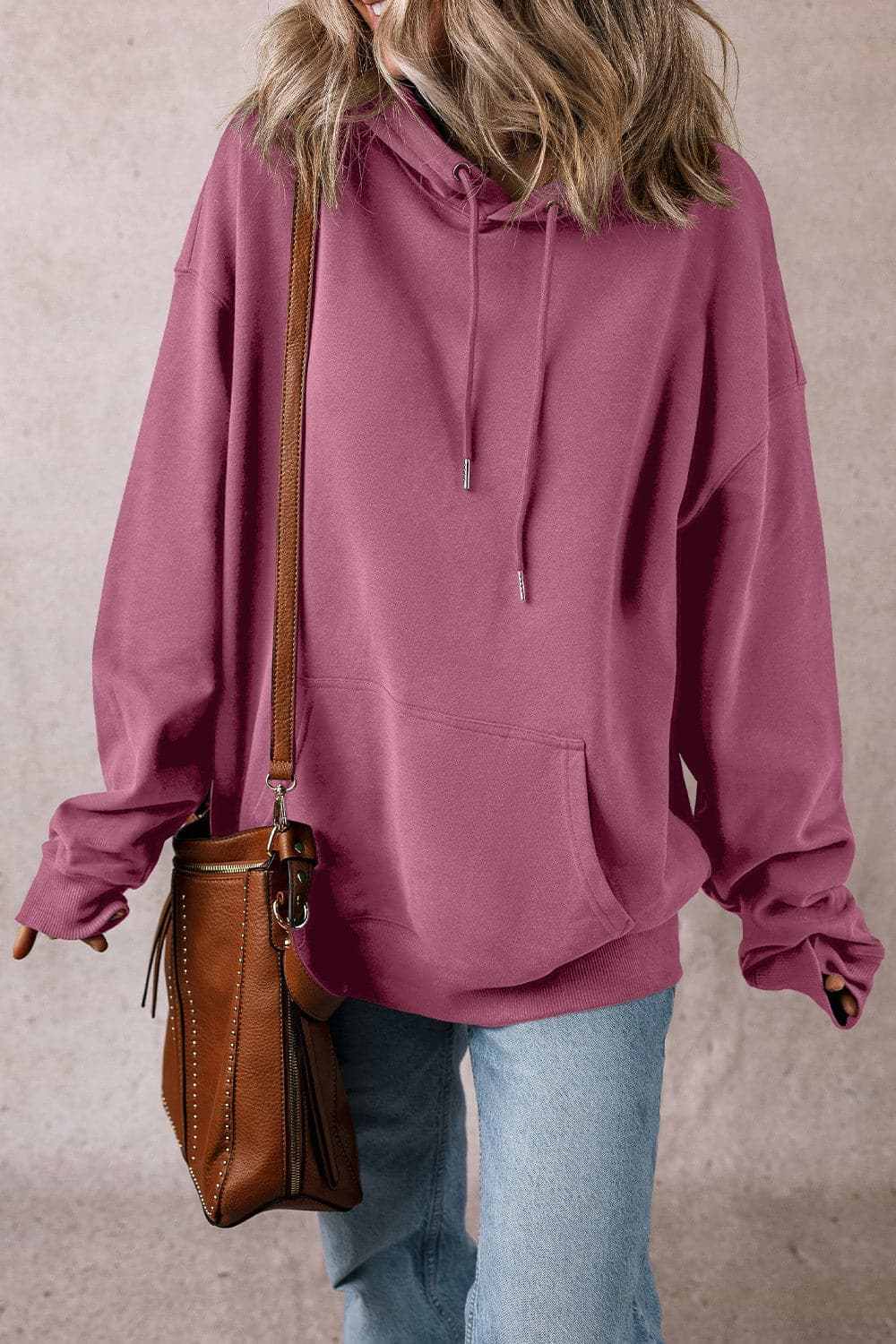 Jackets Trendsi Sheer pocket hoodie with drawstring