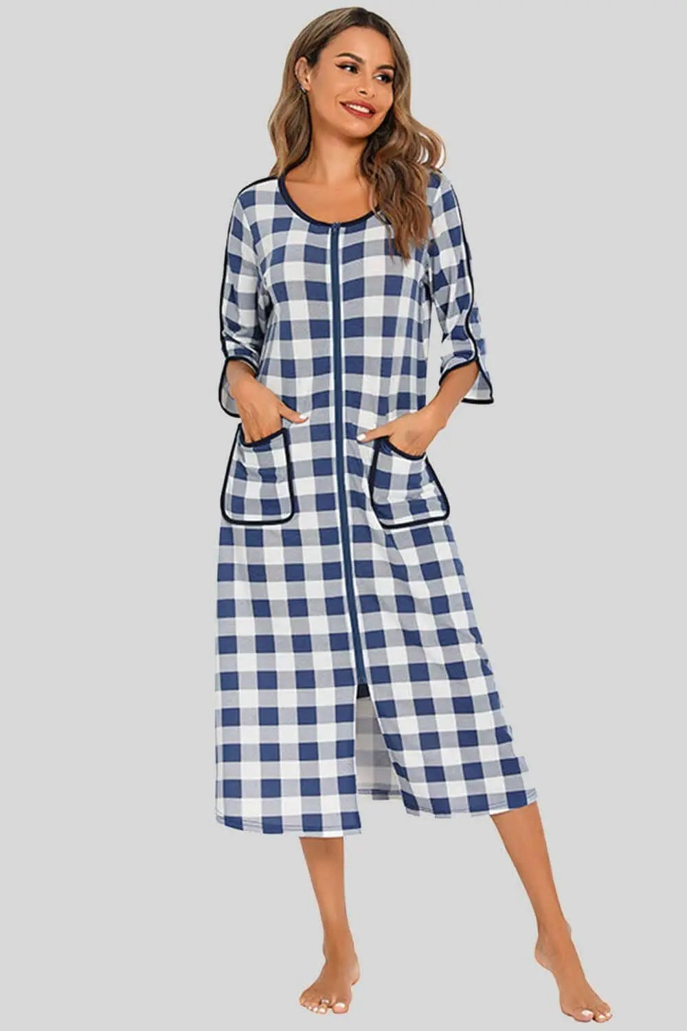 Trendsi Night Dress With Pockets — Elegant Sheer Sleepwear
