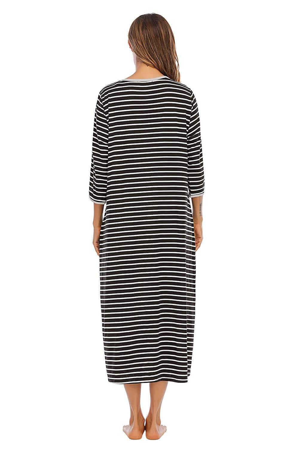 Trendsi Night Dress With Pockets — Elegant Sheer Sleepwear