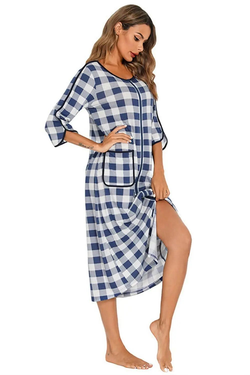 Trendsi Night Dress With Pockets — Elegant Sheer Sleepwear