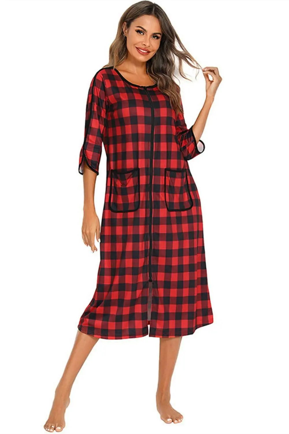 Trendsi Night Dress With Pockets — Elegant Sheer Sleepwear
