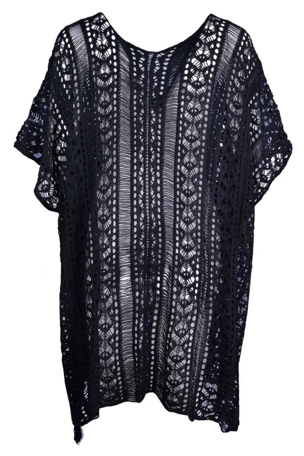 Swimwear Cover-up - Sheer V-Neck Tassels - Chic