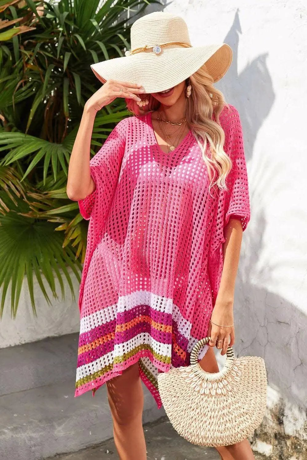 Beach Cover-up - Vibrant Crochet - Swimwear Accessory
