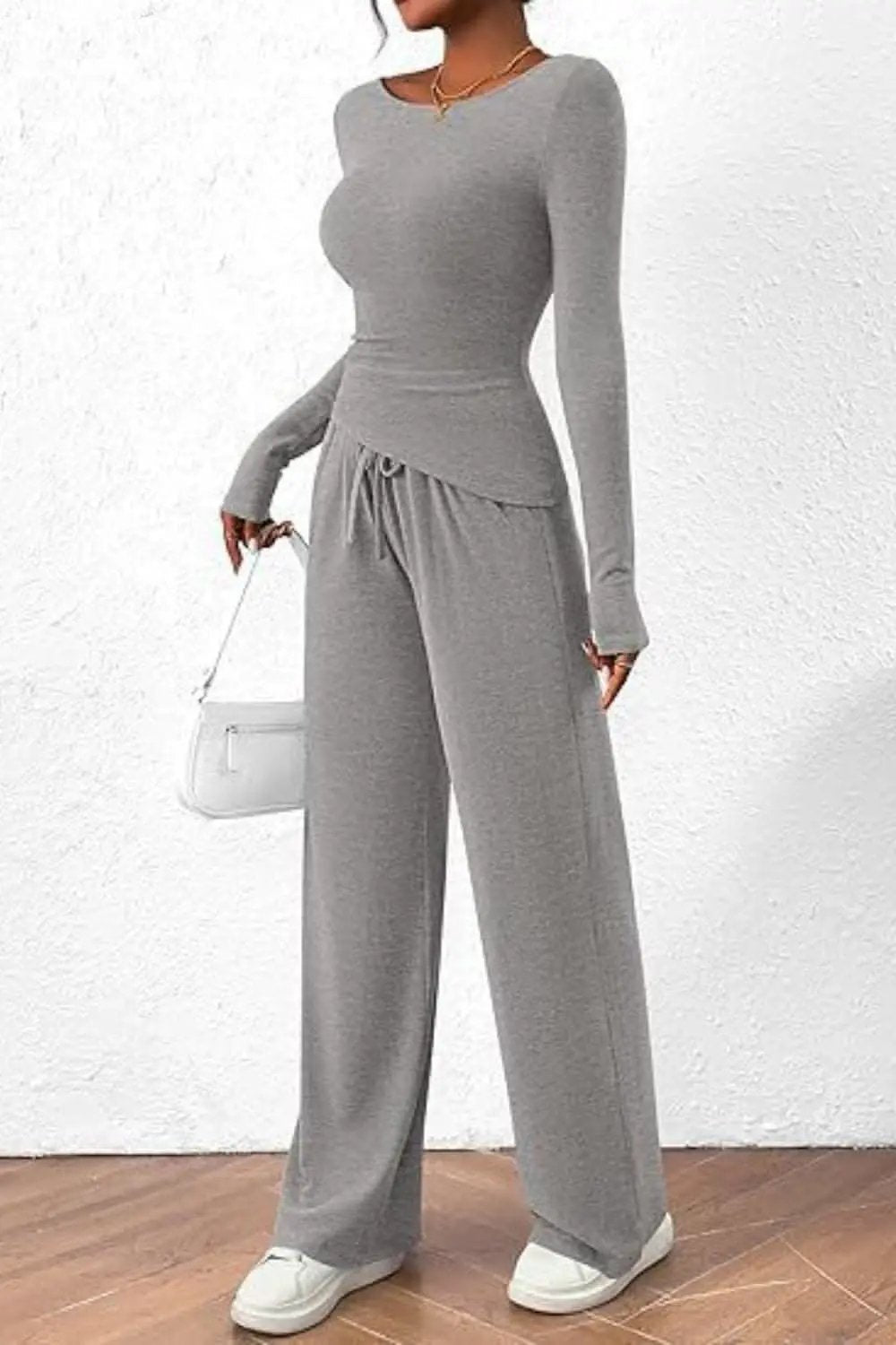 T-Shirts Trendsi Two-Piece Sets - Cozy two-piece lounge set with pockets - Premium Quality