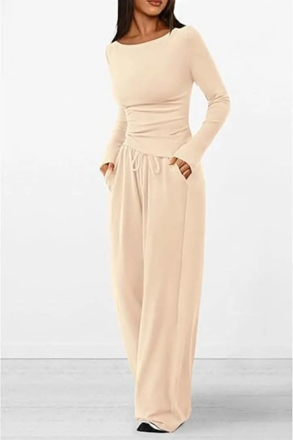 T-Shirts Trendsi Two-Piece Sets - Cozy two-piece lounge set with pockets - Premium Quality
