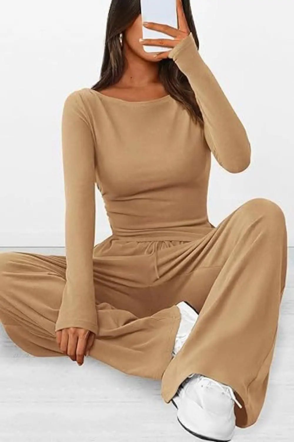 T-Shirts Trendsi Two-Piece Sets - Cozy two-piece lounge set with pockets - Premium Quality