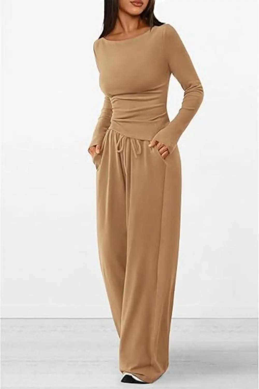 T-Shirts Trendsi Two-Piece Sets - Cozy two-piece lounge set with pockets - Premium Quality