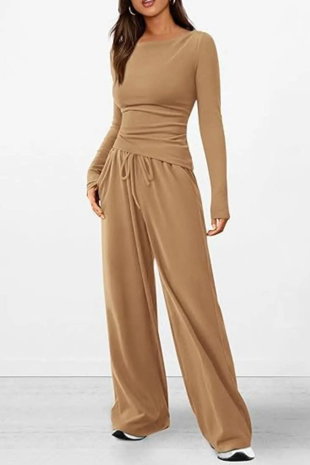 T-Shirts Trendsi Two-Piece Sets - Cozy two-piece lounge set with pockets - Premium Quality