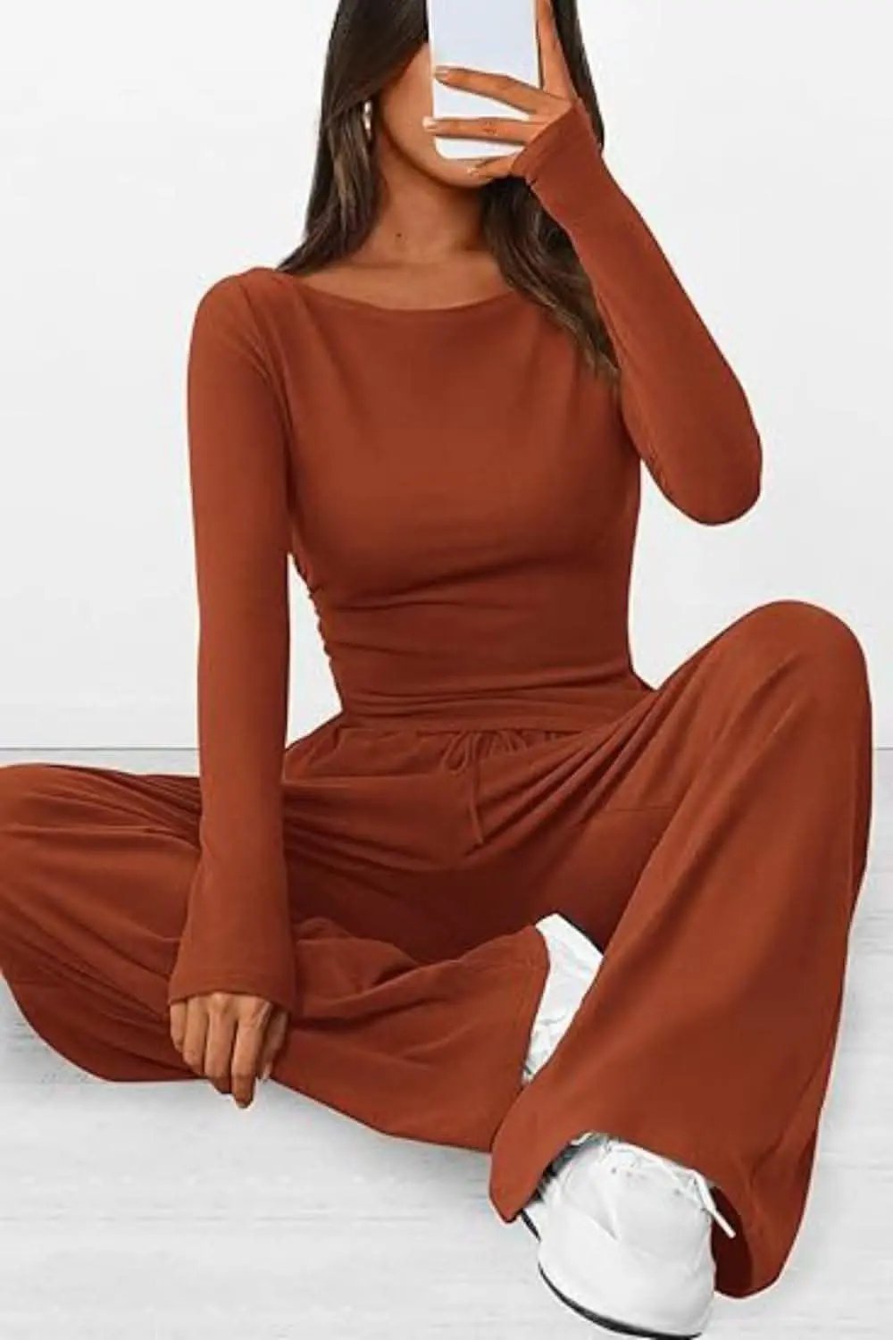 T-Shirts Trendsi Two-Piece Sets - Cozy two-piece lounge set with pockets - Premium Quality