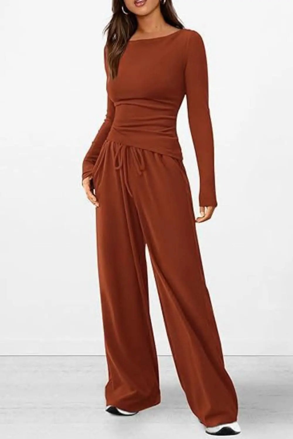 T-Shirts Trendsi Two-Piece Sets - Cozy two-piece lounge set with pockets - Premium Quality