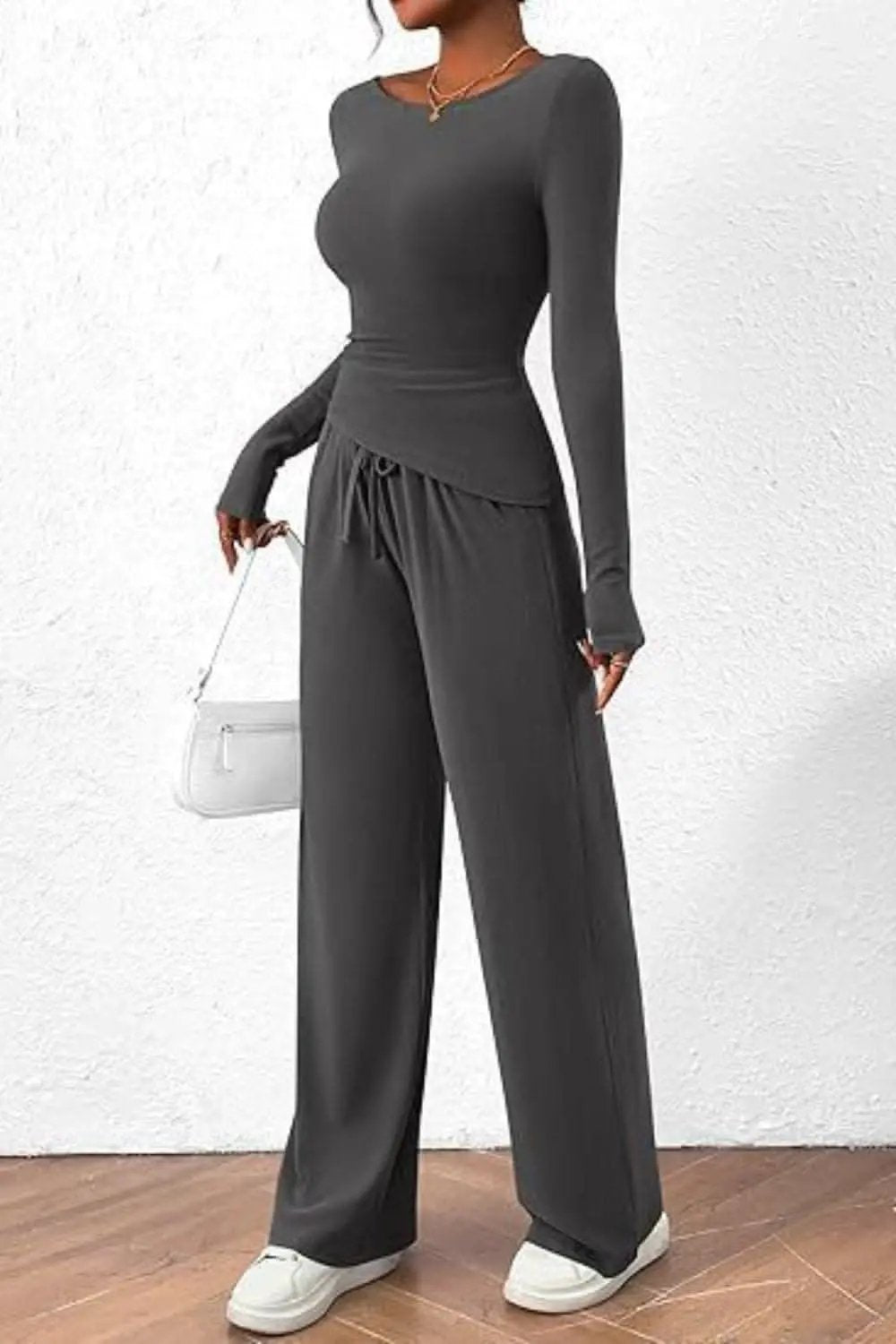 T-Shirts Trendsi Two-Piece Sets - Cozy two-piece lounge set with pockets - Premium Quality