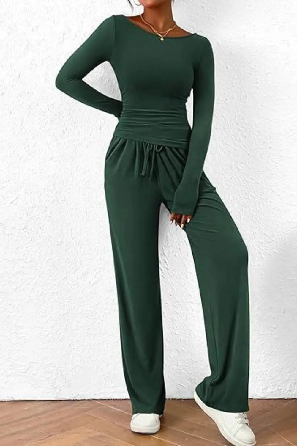 T-Shirts Trendsi Two-Piece Sets - Cozy two-piece lounge set with pockets - Premium Quality