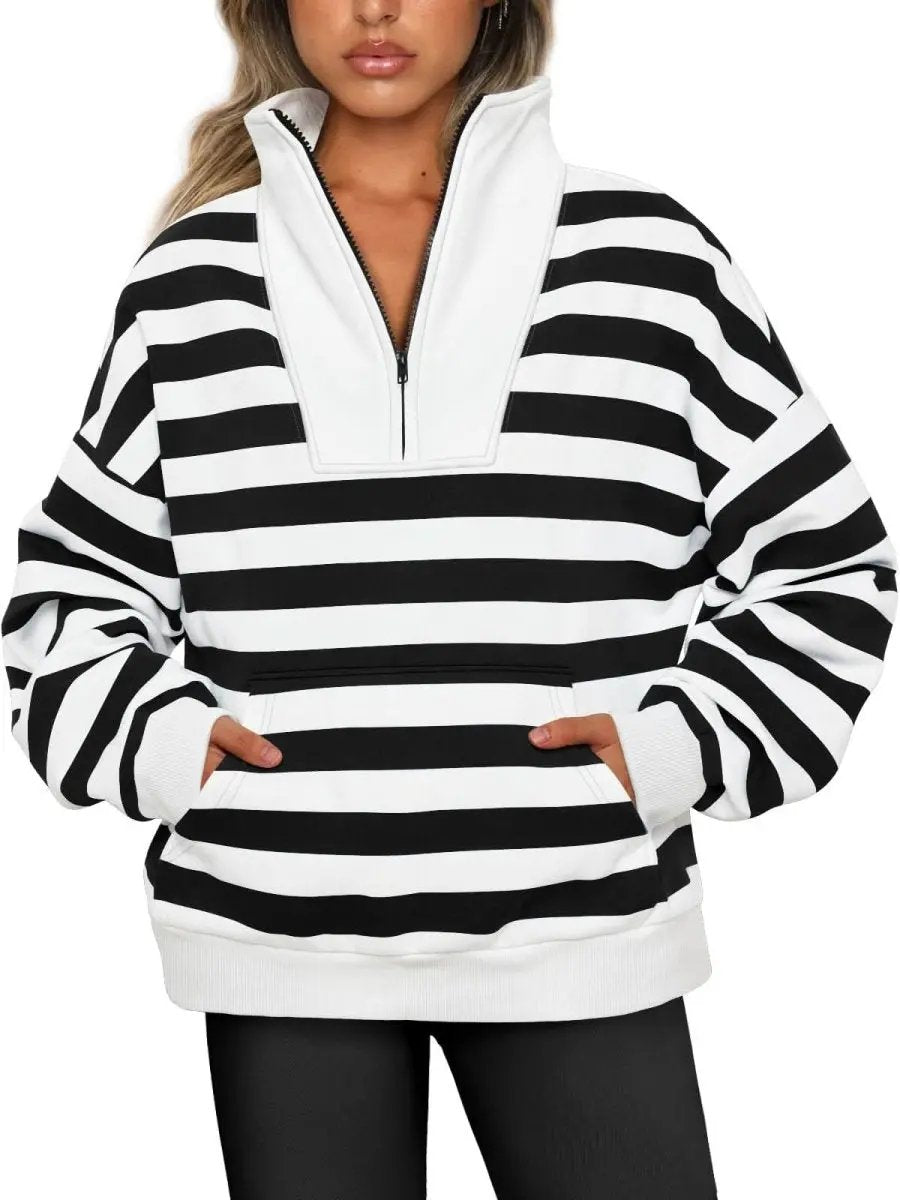 Love Salve Oversized Half Zip Sweatshirt — Cozy Fall Pullover