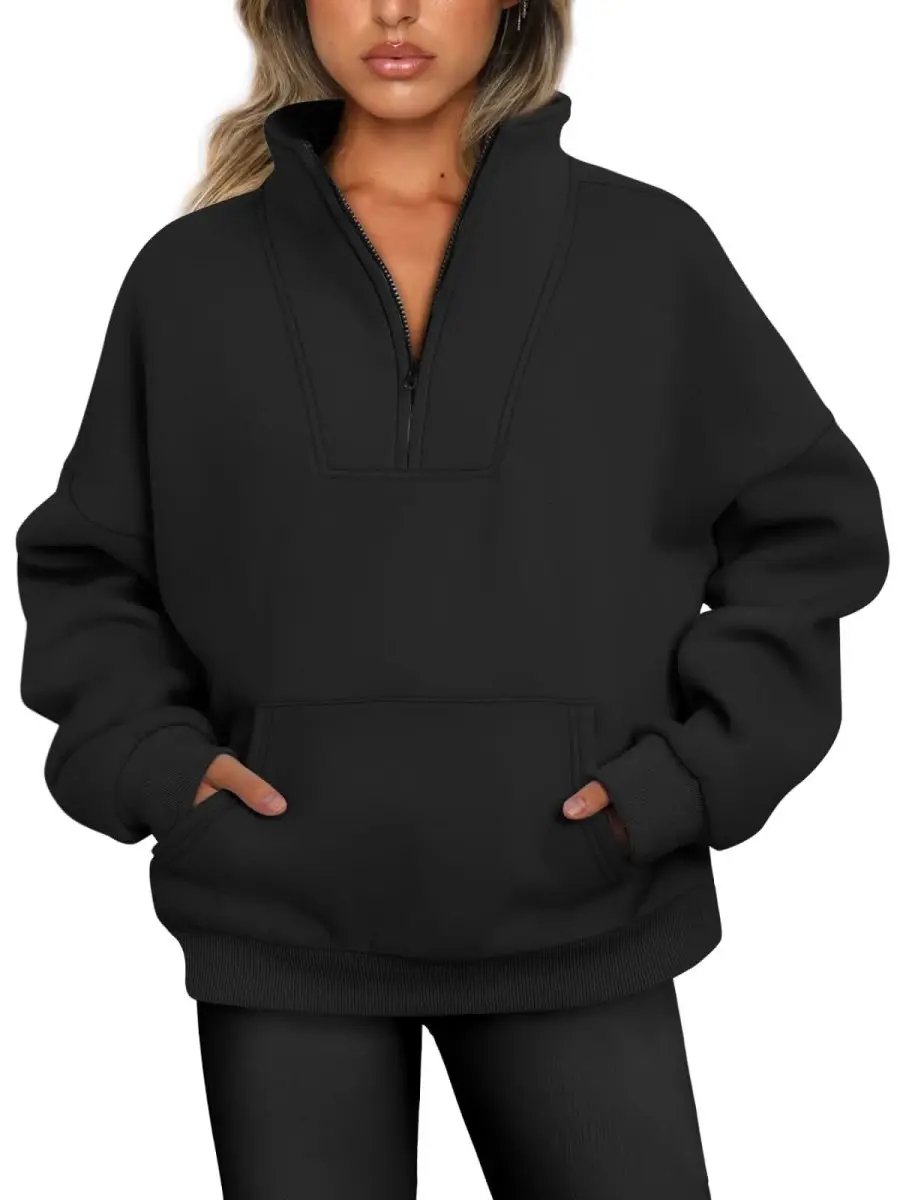 Love Salve Oversized Half Zip Sweatshirt — Cozy Fall Pullover
