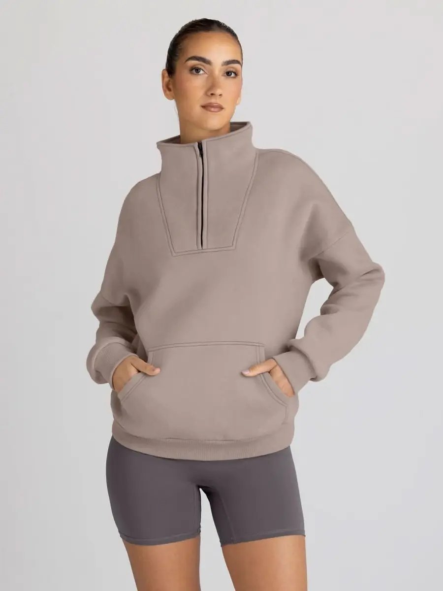 Love Salve Oversized Half Zip Sweatshirt — Cozy Fall Pullover