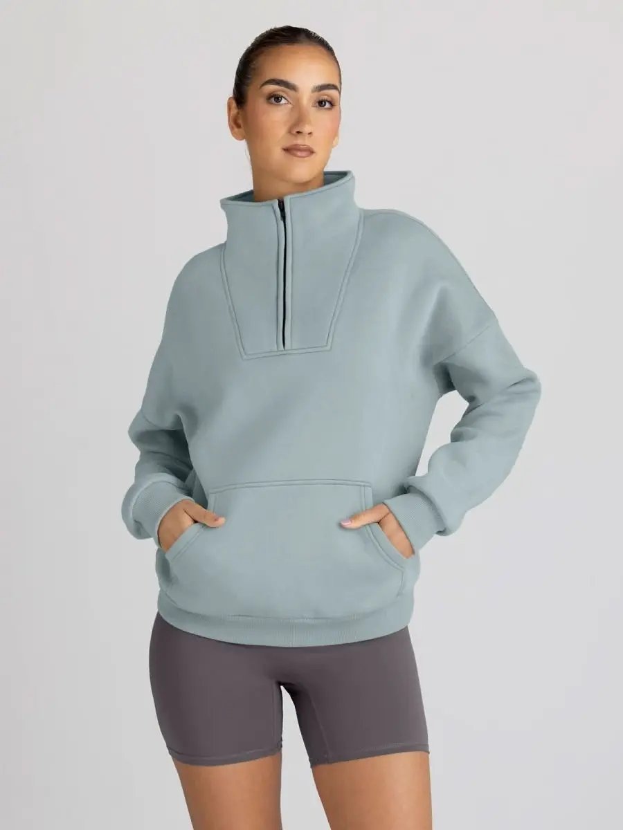 Love Salve Oversized Half Zip Sweatshirt — Cozy Fall Pullover