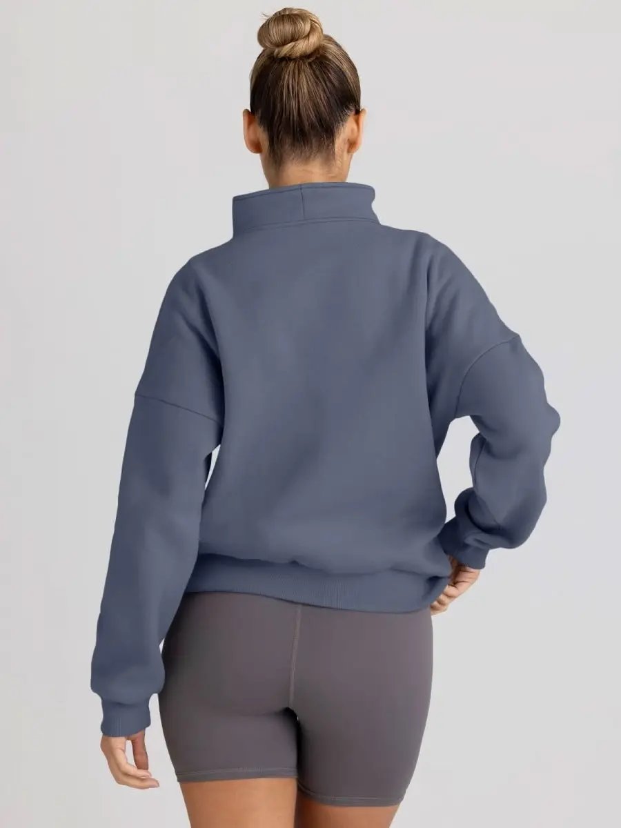 Love Salve Oversized Half Zip Sweatshirt — Cozy Fall Pullover