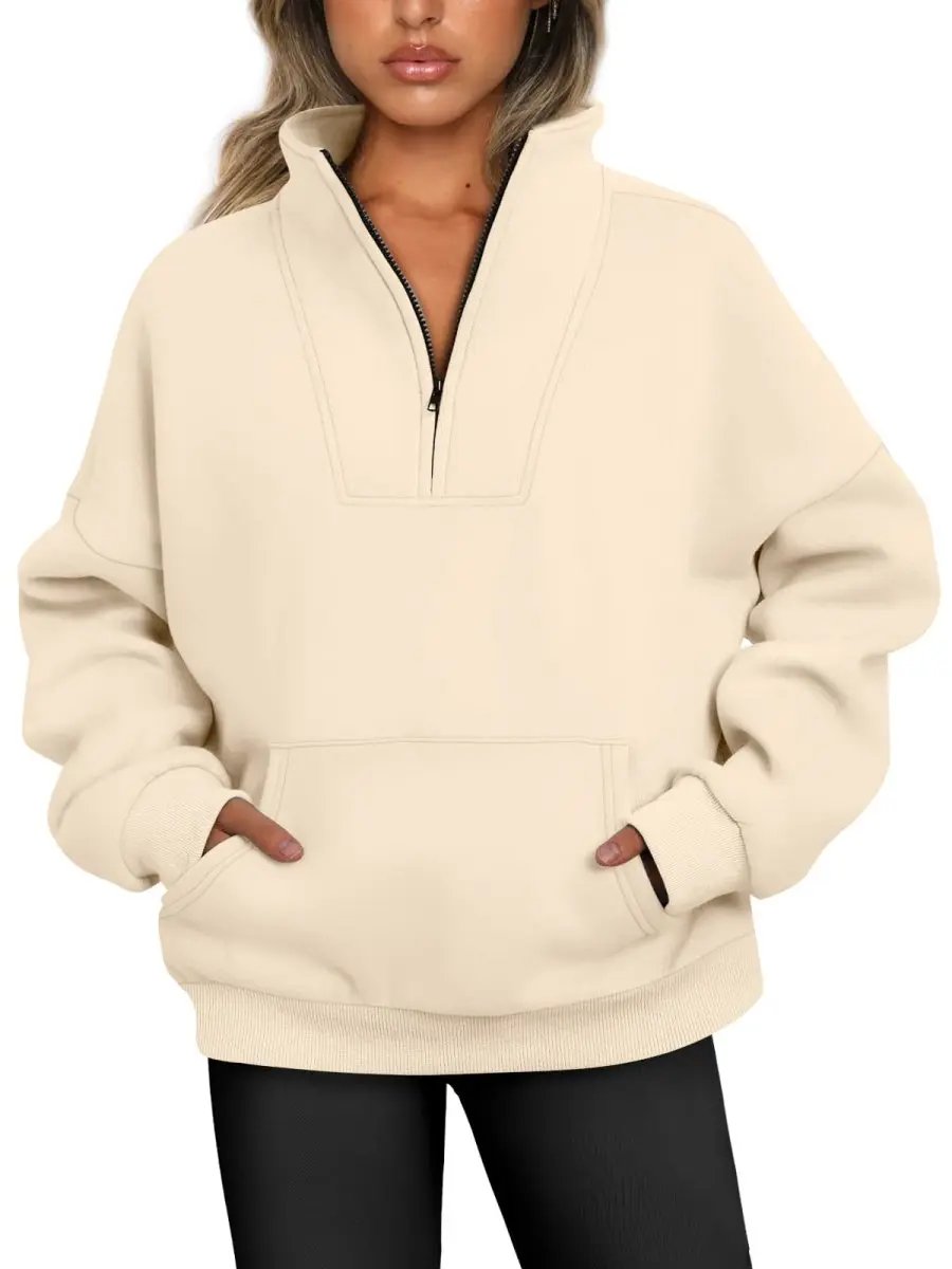 Love Salve Oversized Half Zip Sweatshirt — Cozy Fall Pullover