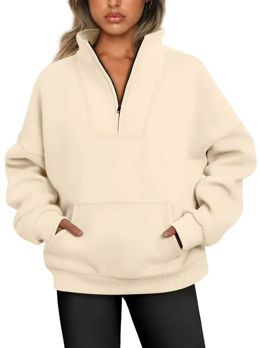 Love Salve Oversized Half Zip Sweatshirt — Cozy Fall Pullover