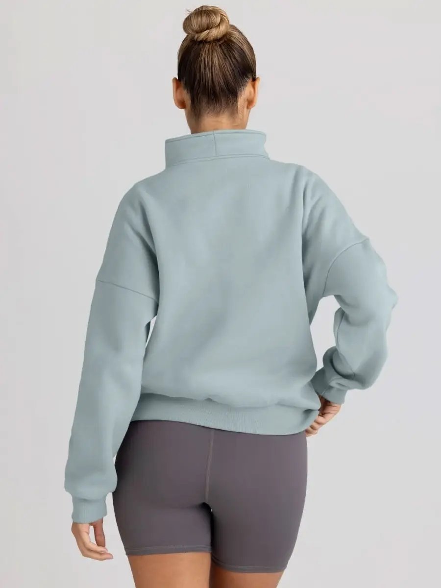 Love Salve Oversized Half Zip Sweatshirt — Cozy Fall Pullover