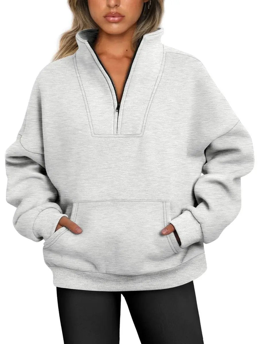 Love Salve Oversized Half Zip Sweatshirt — Cozy Fall Pullover